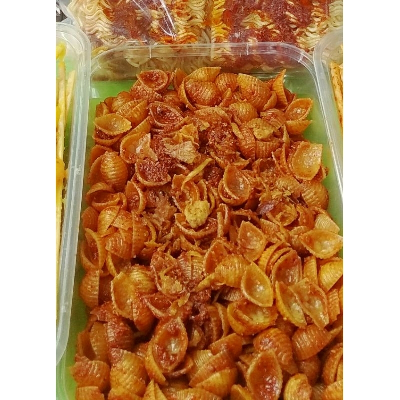 Jual Makaroni kerang spiral 200 gram box 500ml makaroni pipa cemilan ...