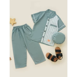 Zenira Official | Gratis Peci Koko Kurta Anak Laki Laki Setelan Baju Muslim Canarya