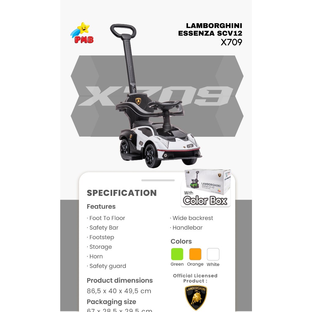 Jual MOBIL MAINAN ANAK X709 - LAMBORGHINI ESSENZA SC V12 FTF X 709 ...