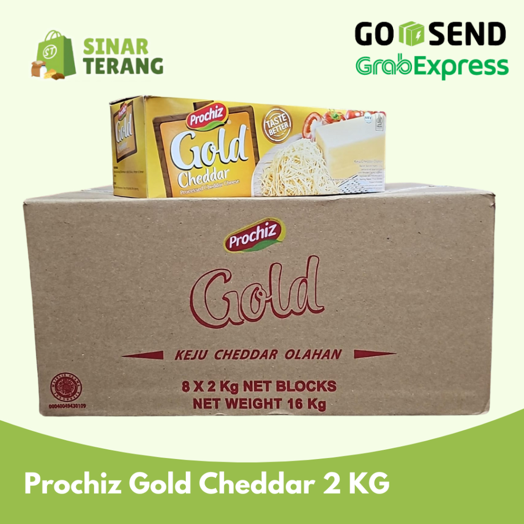 Jual Prochiz Gold 1 KARTON Keju Cheddar 2 KG VIA GOJEK/GRAB | Shopee ...