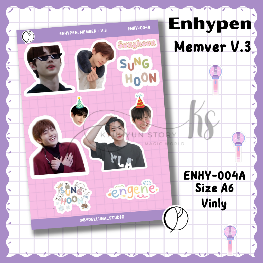 Jual Stiker Kpop Enhypen Sunghoon Member Anime Chibi Lucu Boy Grup ...