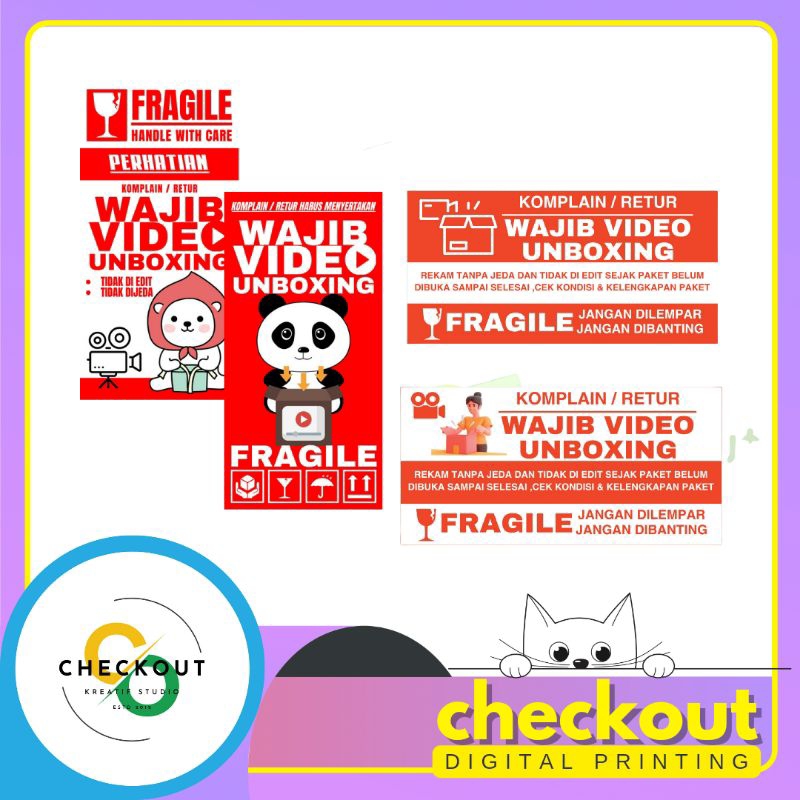 Jual Sticker stiker video unboxing horizontal vertical | Shopee Indonesia