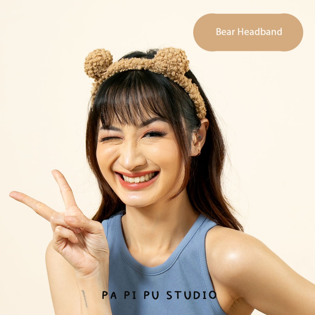 Jual Papipu studio korean headband bando Bear | Shopee Indonesia
