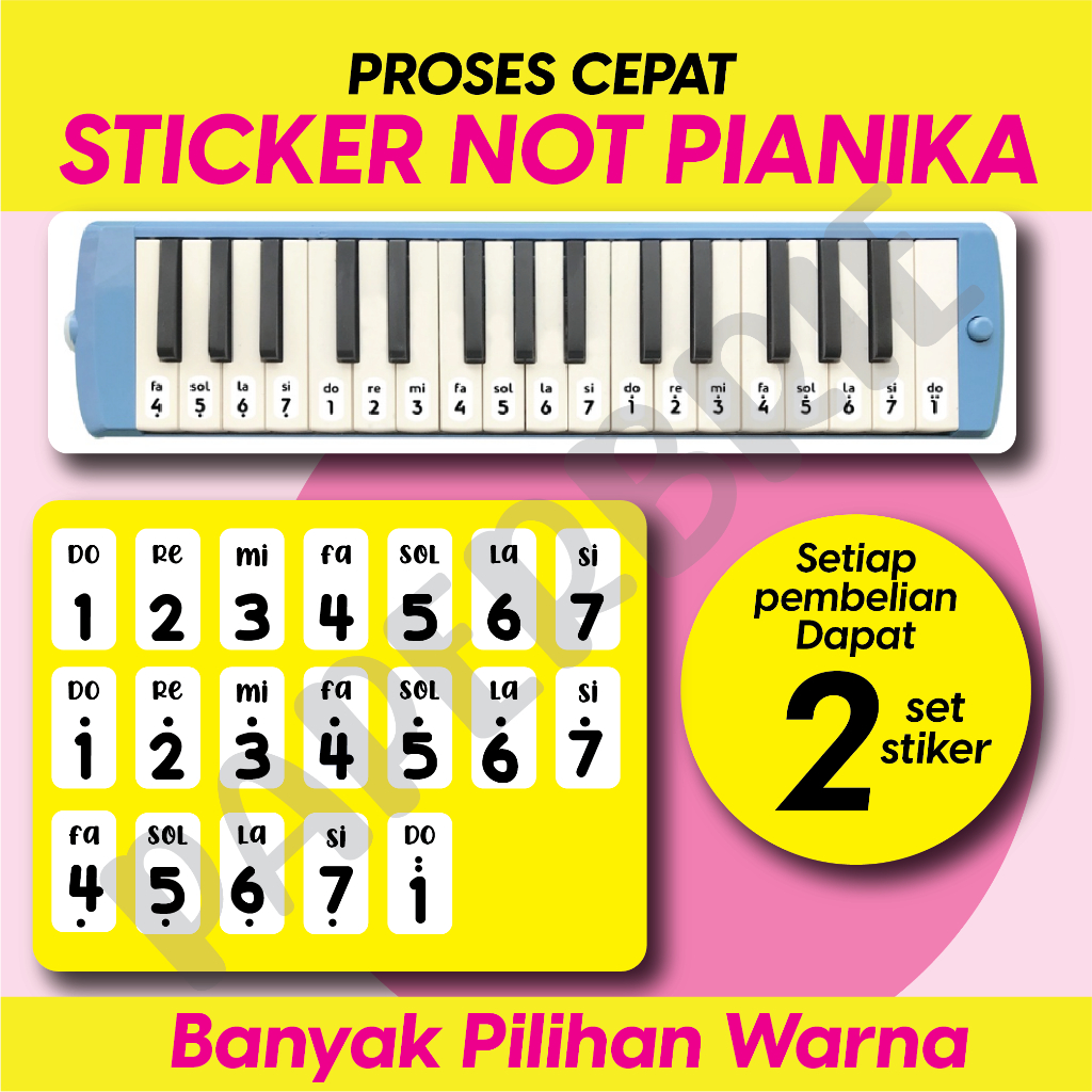 Jual STICKER NOT PIANIKA POLOS [ Bisa pilih warna ] | Shopee Indonesia
