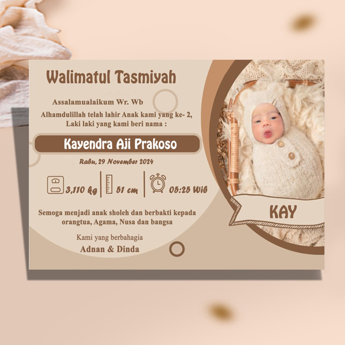 Jual Kartu Tasyakuran Aqiqah Kelahiran Murah Sticker Tasyakuran