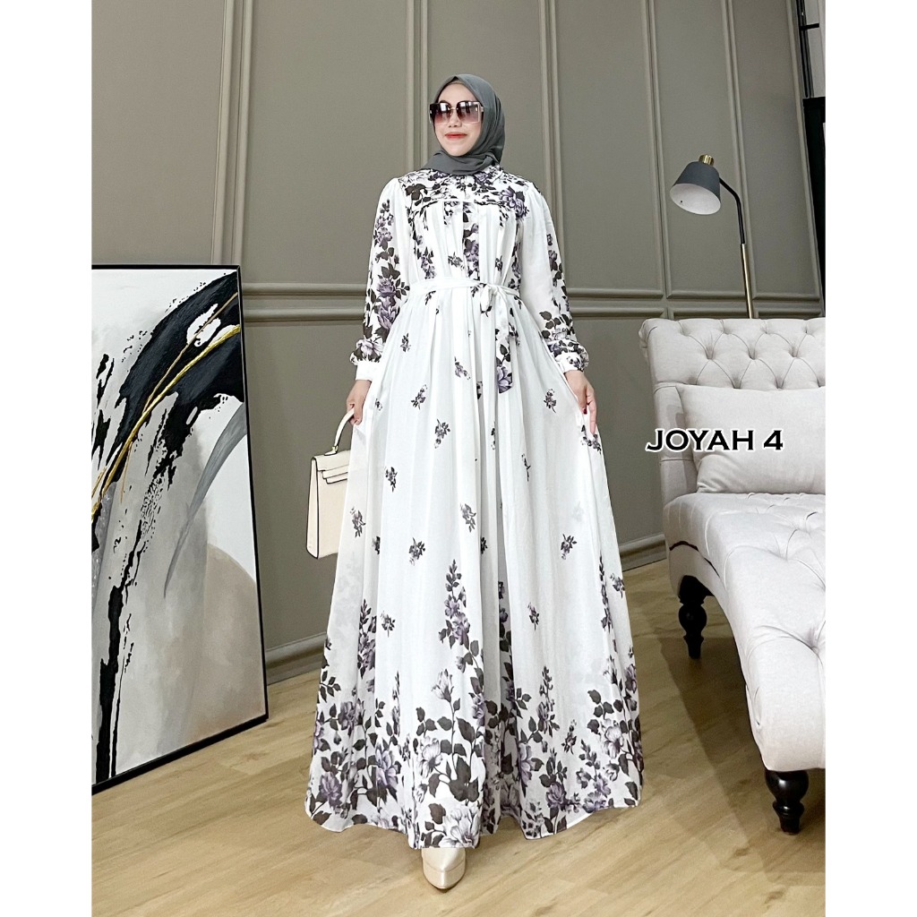 Terlaris!! JOYAH 4 Gamis Wanita Modern Bahan Ceruty Babydoll Lembut Nyaman Seragam By Ilya Fashion