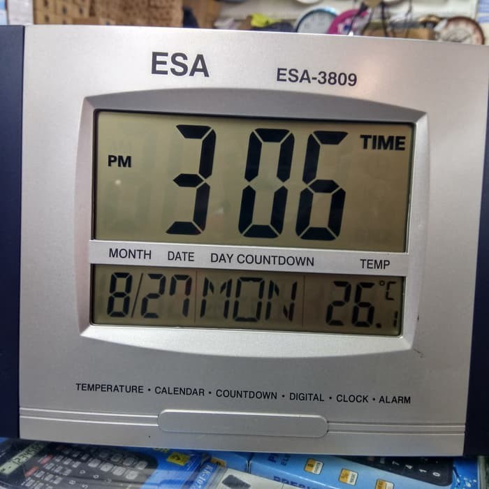 Jual JAM DINDING DIGITAL ESA 3809 JAM DIGITAL ESA FITUR LENGKAP