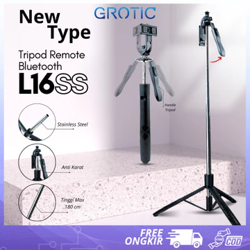 GROTIC Tripod HP Kamera Tongsis Monopod Portable 153cm With Remote Bluetooth And Screw Mount 1