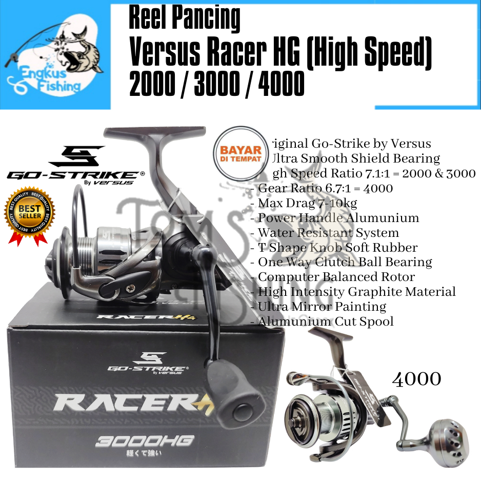 Jual Reel Pancing Go Strike Versus Racer HG 2000 / 3000 / 4000 (7