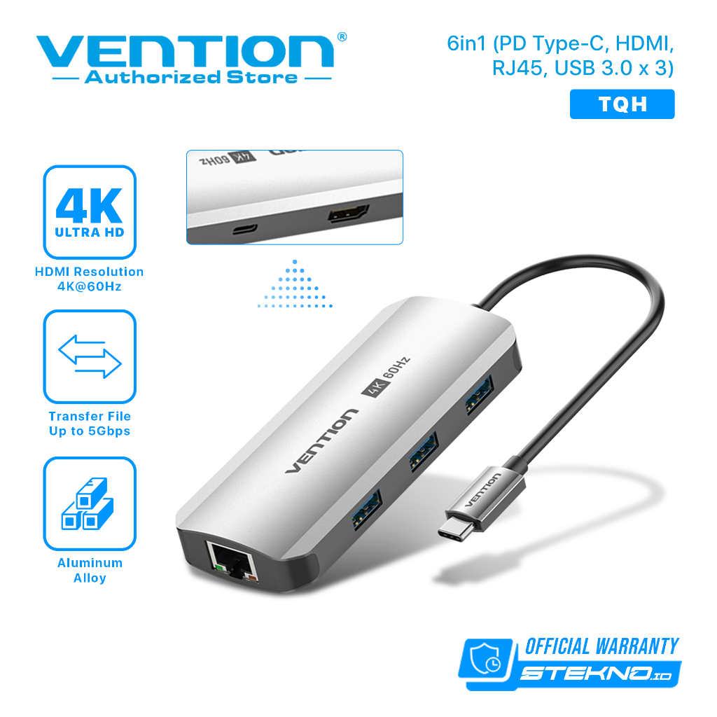 Jual Vention Multiport USB Hub Type C to HDMI VGA RJ45 USB 3.0 PD ...