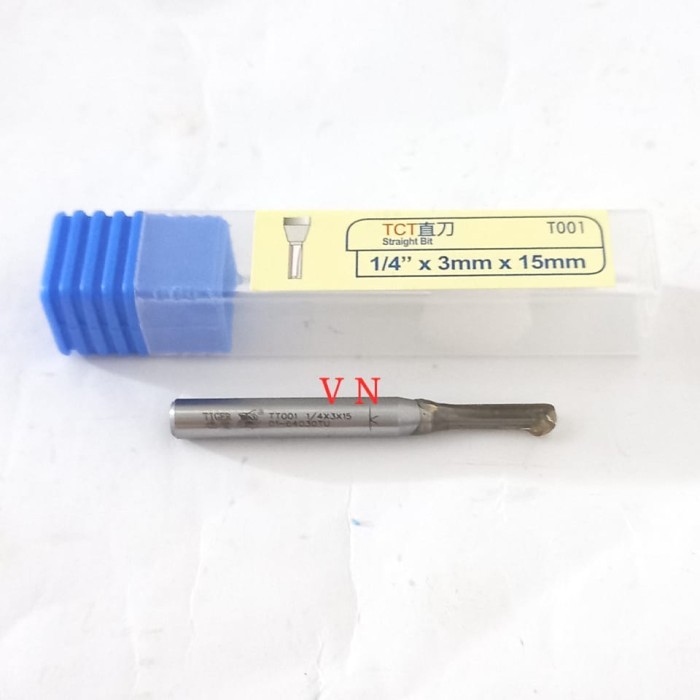 Jual Mata Router/Profil CNC 3mm x 15mm As 1/4 Full TCT Straight Bits ...