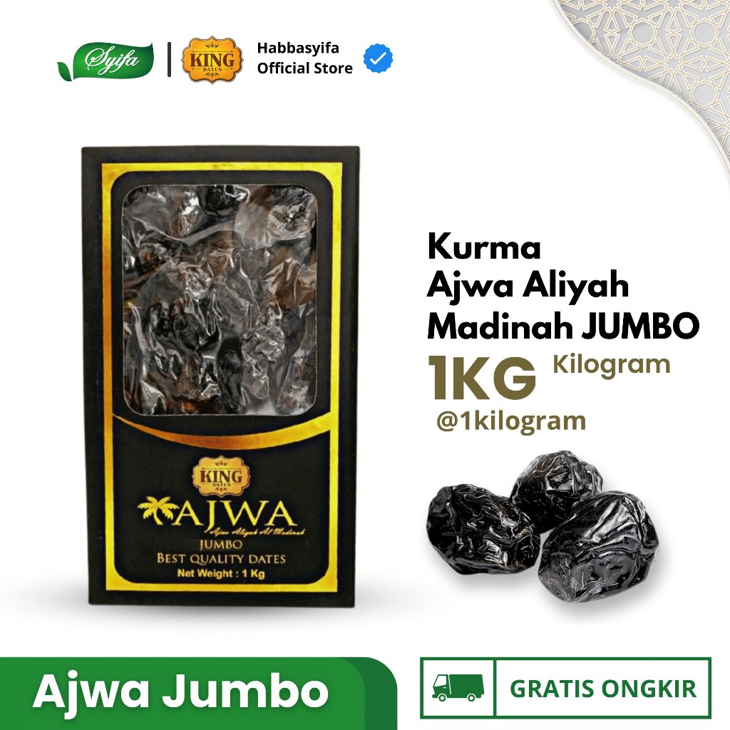 Jual Kurma King Dates Ajwa Jumbo Kurma Nabi Kg Syifa Herbal Alami Shopee Indonesia