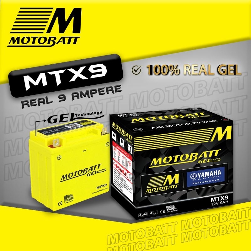 Jual Aki Motobatt MTX9 Original AKI GEL 12V 9AH UNTUK MOTOR THUNDER