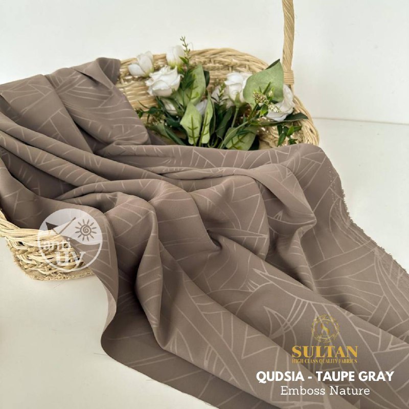 Jual KAIN QUDSIA ANTI UV SULTAN EMBOSS NATURE 50CM | Shopee Indonesia