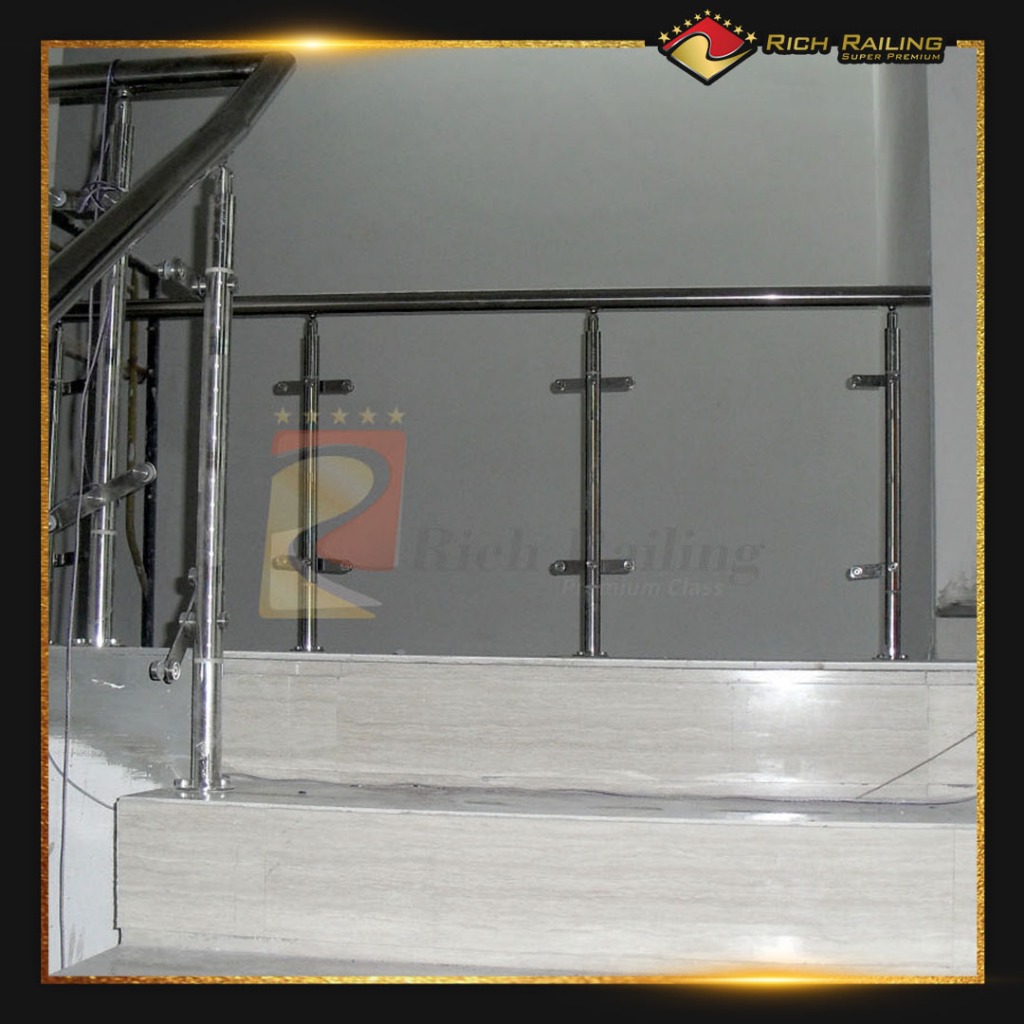 Jual [Rich Railing] Railing tangga stainless 316 tiang kaca RRP 308 ...