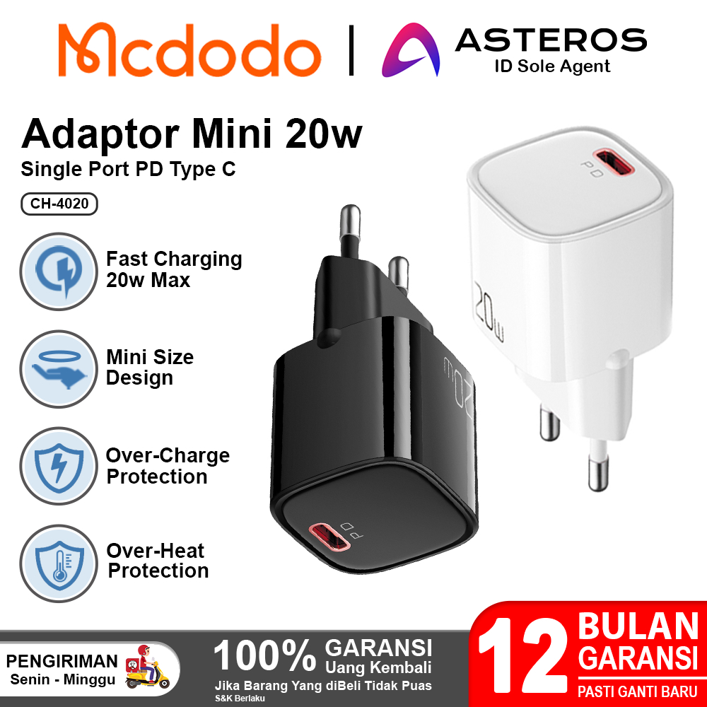 Jual Mcdodo Kepala Charger W Pd Type C Fast Charging For Iphone Dan Ipad Ch Shopee