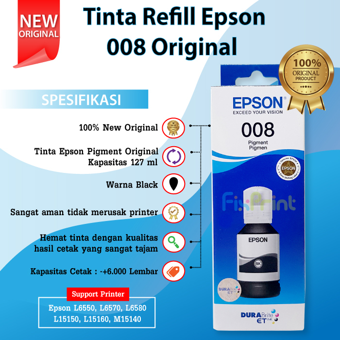 Jual Tinta Original 008 Epson Ink Refill Printer Epson L6550 L6570 ...