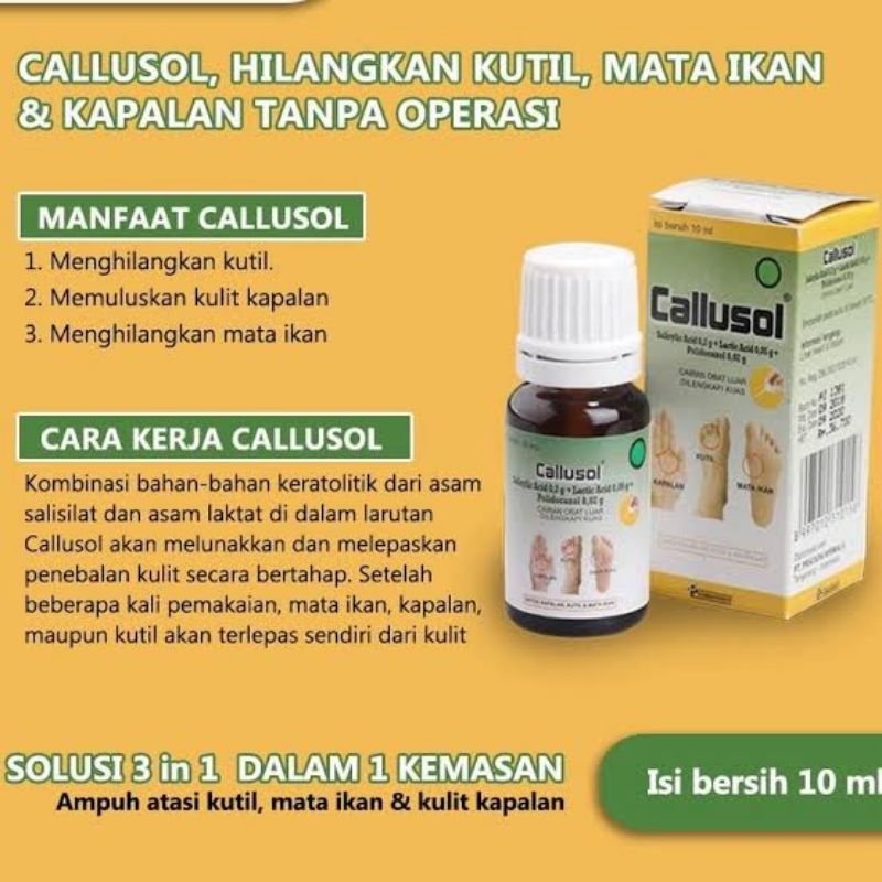 Jual Callusol 10ml Obat Kutil Kapalan Mata ikan Calusol kalusol ...