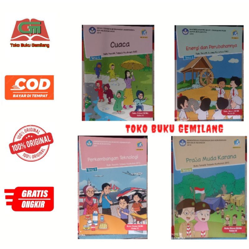 Jual BUKU TEMATIK UNTUK KELAS 3 SD/MI SEMESTER 2 TEMA 5,6,7,8 | Shopee ...