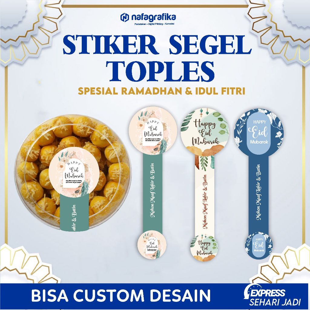 Jual STIKER SEGEL LABEL TOPLES KUE KERING | STIKER IDUL FITRI | STIKER