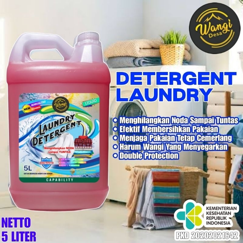 Jual Detergent Cair Liquid Laundr Pakaian 5 Liter Wangi Desa (PINK) Shopee Indonesia