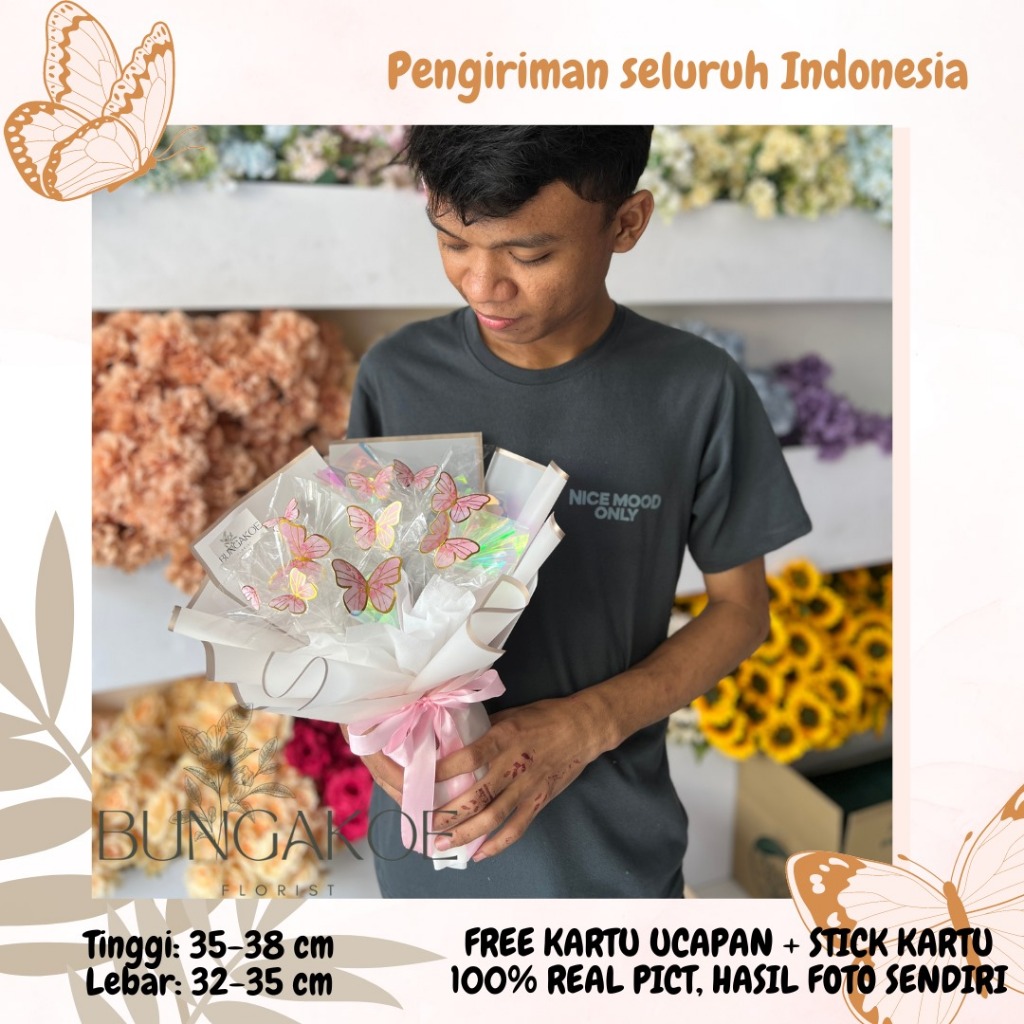 Jual BOUQUET KUPU-KUPU ISI 10 - BUTTERFLY BUKET VIRAL BOUQUET BUTTERFLY ...