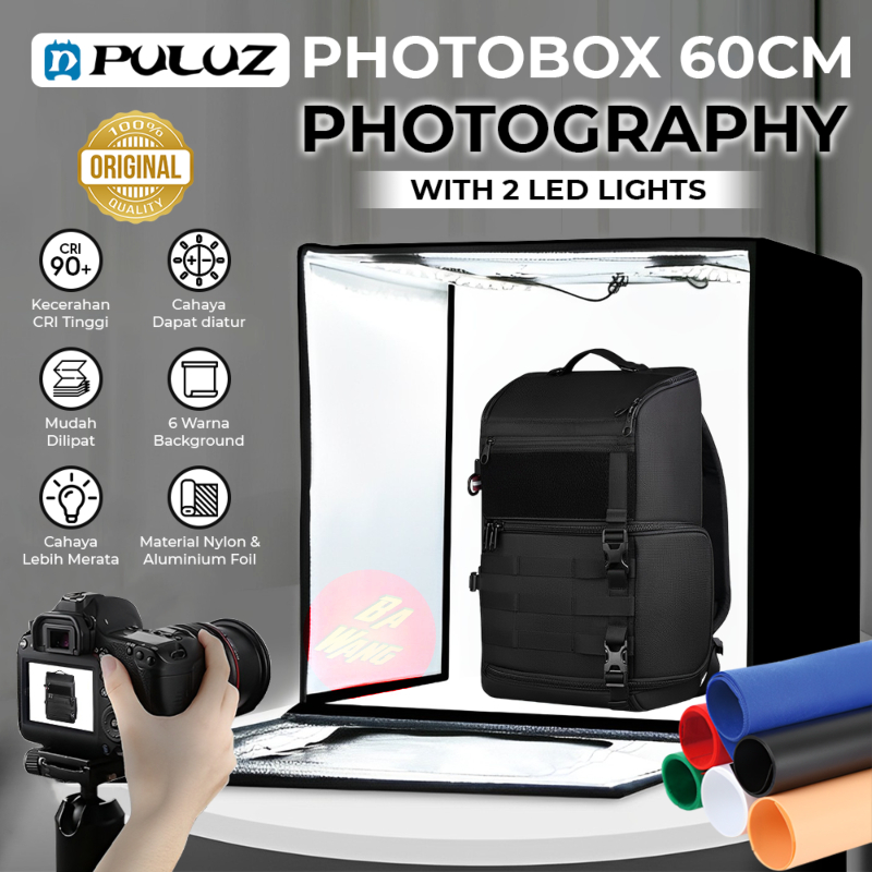 Jual PULUZ Fotobox 60cm LED Light Portable PhotoBox Studio Photo Foto ...