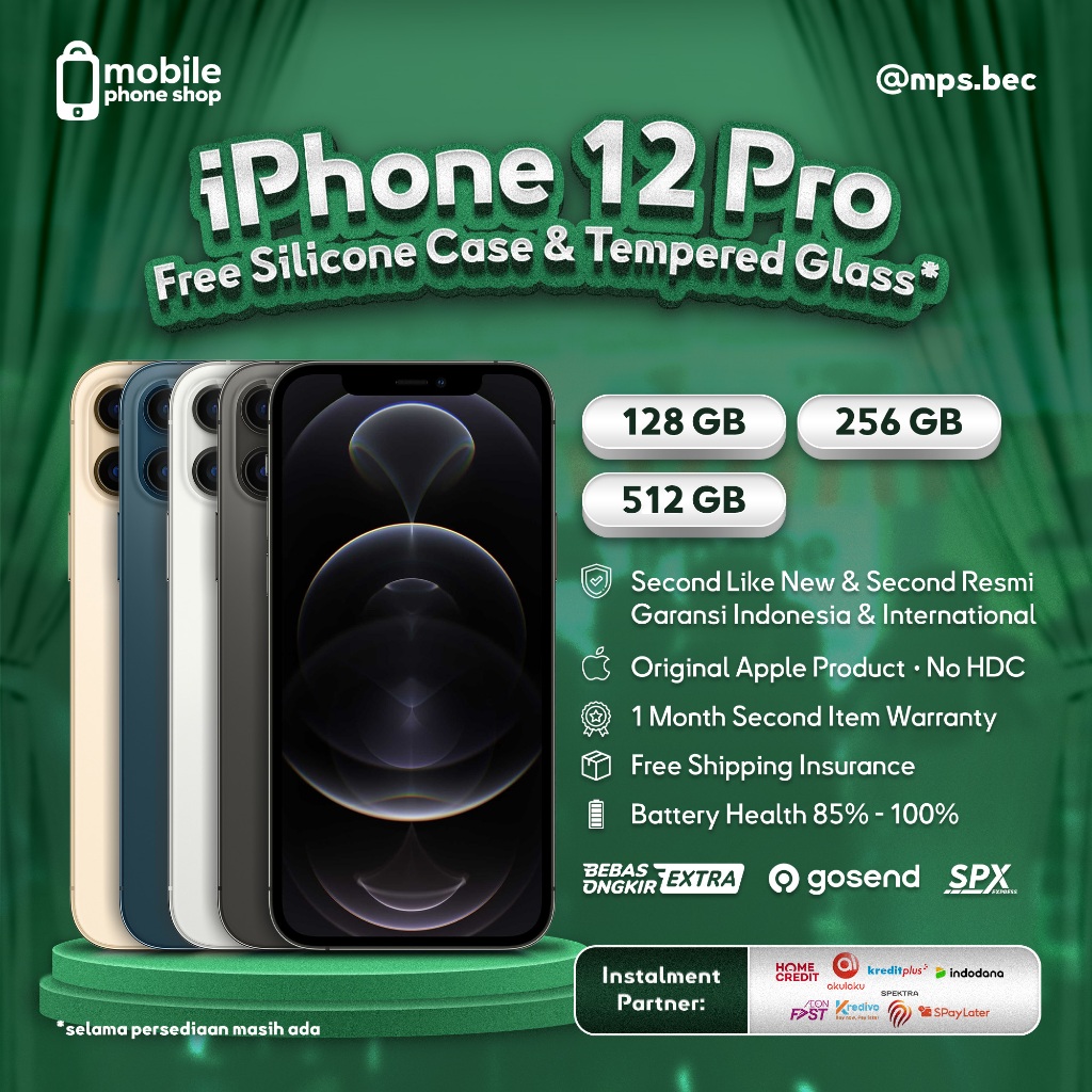 Jual IPHONE 12 PRO 128 256 GB - SECOND 99% LIKE NEW - GARANSI IBOX