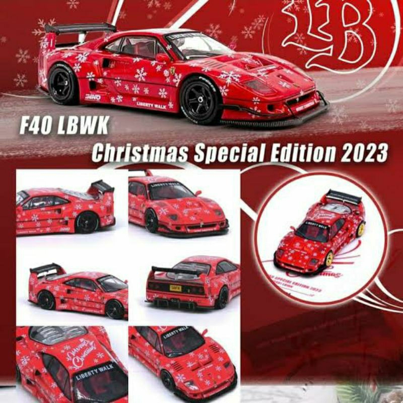 INNO64 1:64 Ferrari F40 LBWK Rouge – Édition Noël 2023 Liberty Walk | Modèle Diecast Collection