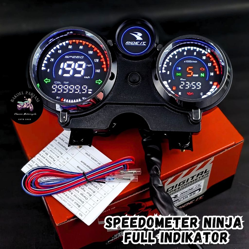 Jual SPEEDOMETER DIGITAL NINJA SOKET PLUS BREKET PNP SPIDOMETER NINJA R ...