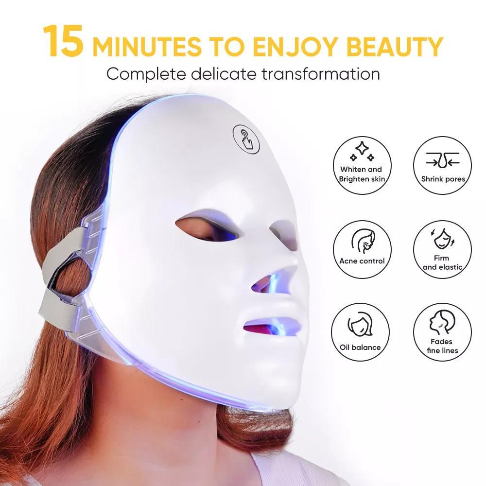 Jual Masker Wajah LED Photon Therapy 7 Color Light Alat Perawatan Wajah