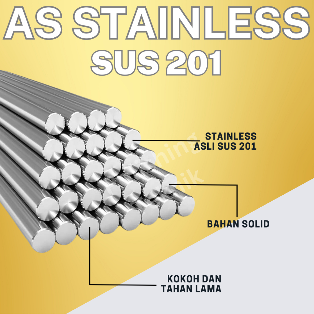Jual AS STAINLESS SUS 201 DIAMETER 10MM X 1METER | Shopee Indonesia