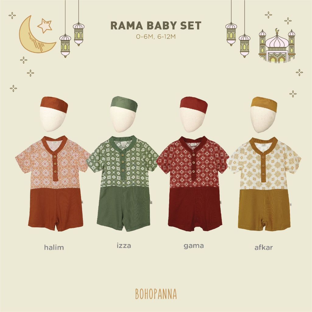 Jual BOHOPANNA - Rama Baby Set - Setelan/Koko + Peci Bayi - 0-1Y ...