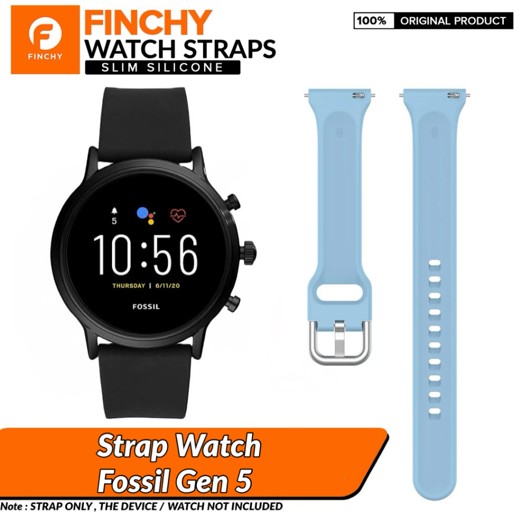 Jual Finchy Slim Silicone Strap Fossill gen 5 Replacement adjustable ...