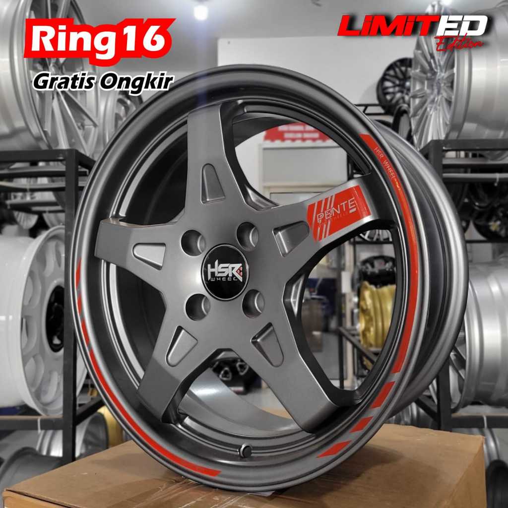 Jual Velg mobil ring 16 HSR PENTE velg mobil racing r16 Agya,ayla,ignis ...