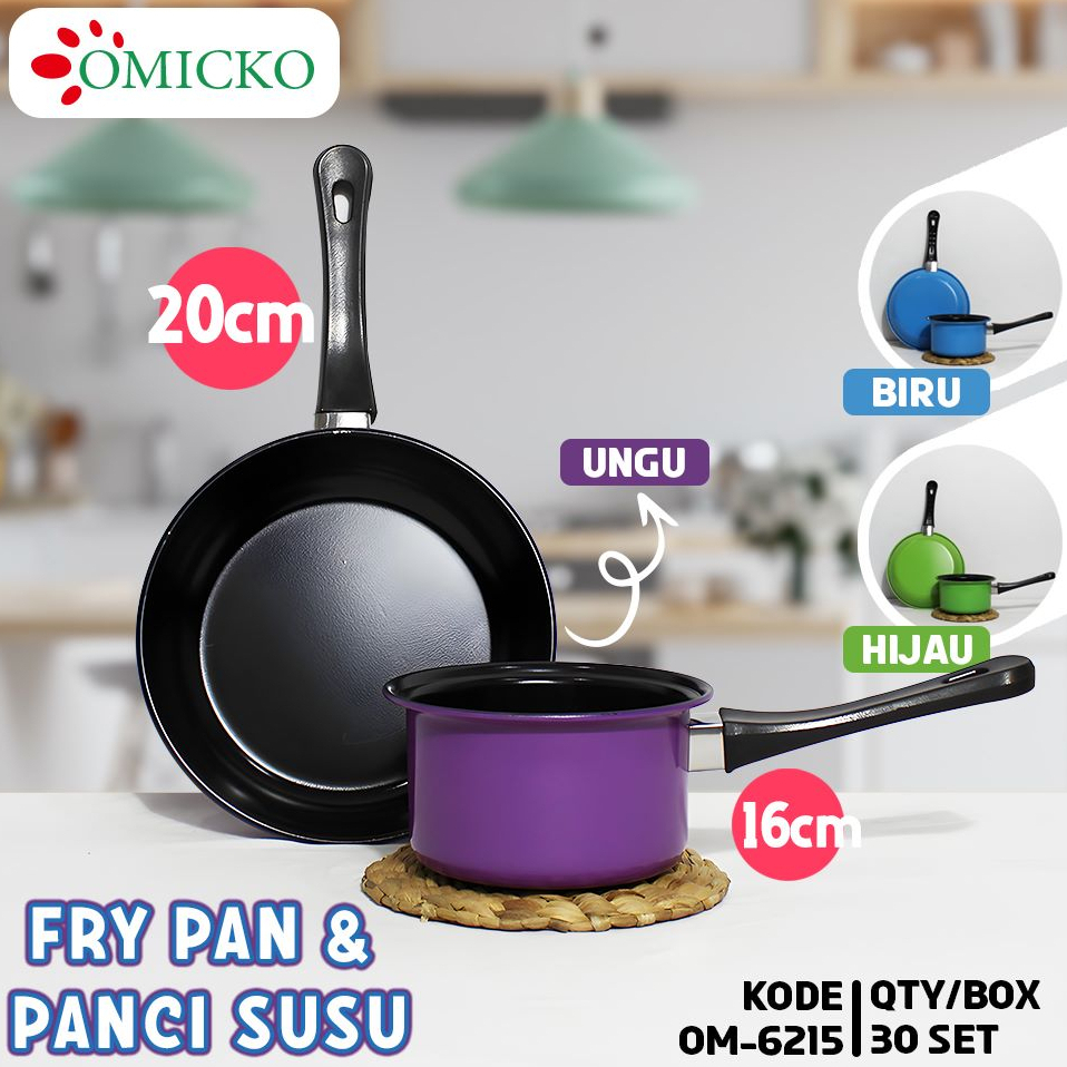 Jual Jual Panci Set Frypan Anti Lengket Teflon Panci Susu Omicko Frypan Panci Susu Set