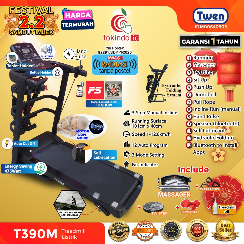 Jual TWEN T390M T309MH T309M Treadmill Elektrik Treadmill Listrik