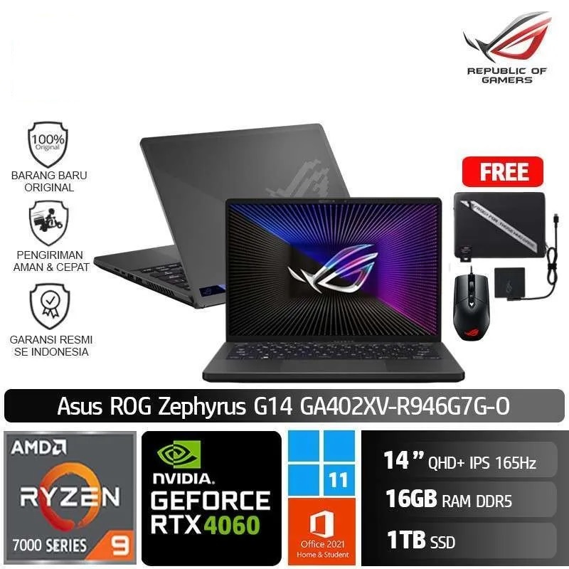 Jual Asus Rog Zephyrus G14 Ga402xv R946g7g O Ryzen 9 7940hs 16g 1tb