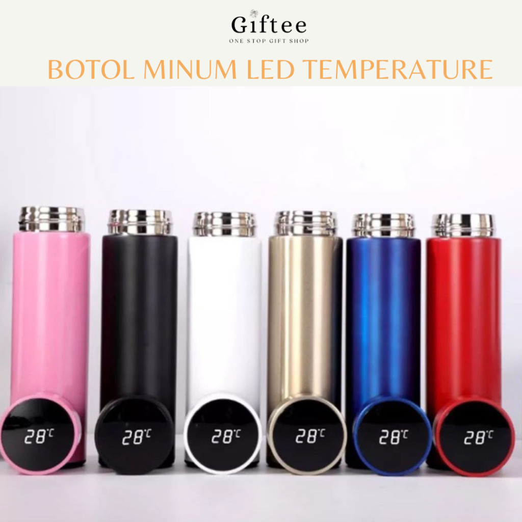 Jual BOTOL MINUM TERMOS 500 ML LED TEMPERATURE STAINLESS STEEL 304 ...
