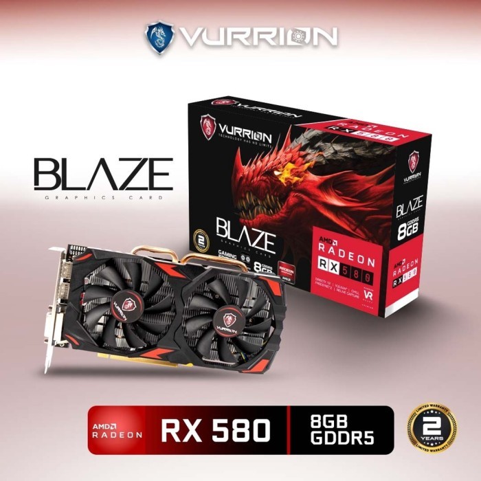 Jual VGA AMD VURRION RX 580 8GB GDDR5 256BIT DUAL FAN | Shopee Indonesia