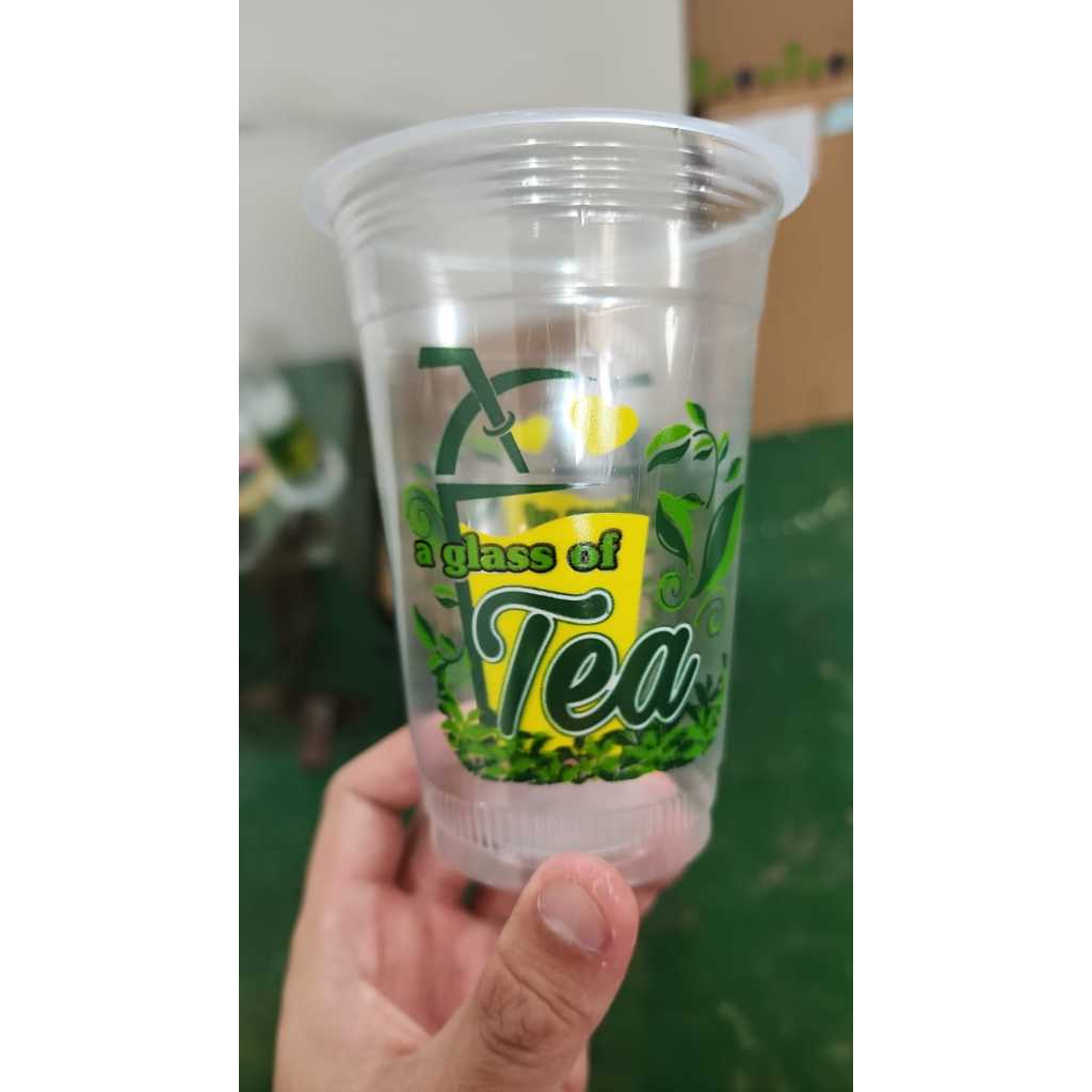 Jual CUP FLAT 22 OZ 8GR ES TEH SOLO / CUP PLASTIK ES TEH / CUP PLASTIK
