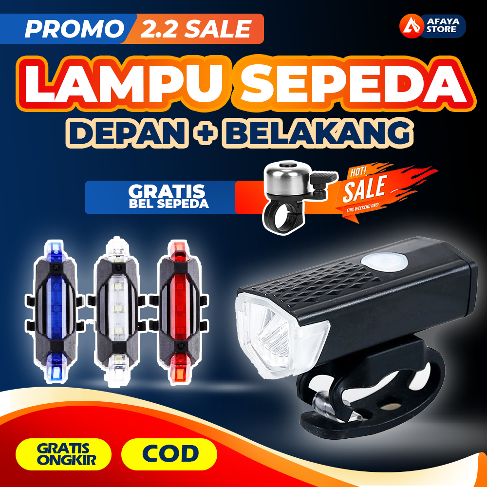 Jual Paket Lampu Sepeda Depan Belakang Defensor Lampu Sepeda Led Taillight Rechargeable