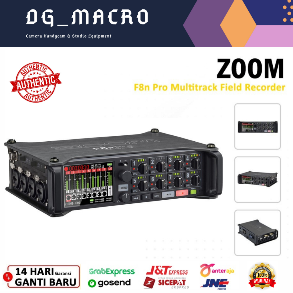 Jual Zoom F8n Pro MultiTrack Field Recorder With Mixer Audio 8-Input ...