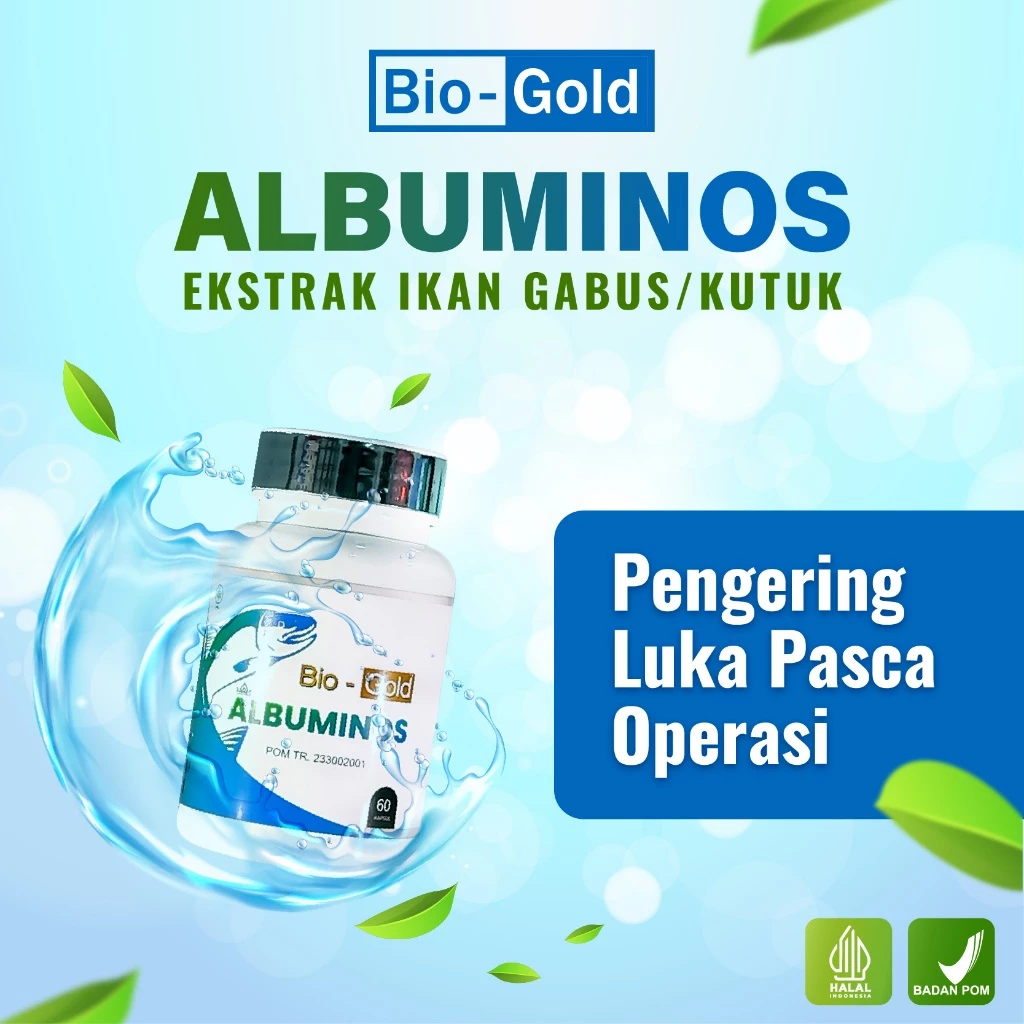Bio Gold - Albuminos Kapsul Ekstrak Ikan Gabus 500 mg Kutuk Perawatan Luka Pasca Operasi