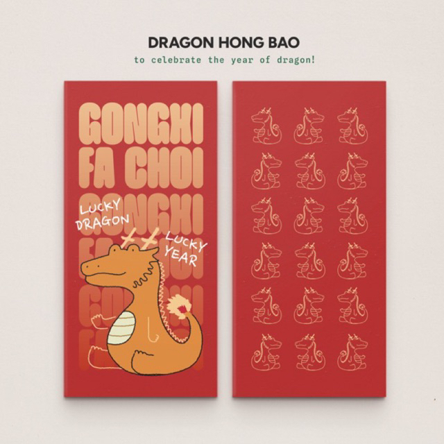 Jual Angpao Imlek Naga Angpao Panjang Premium Desain Lucu Dragon Hongbao Shopee Indonesia