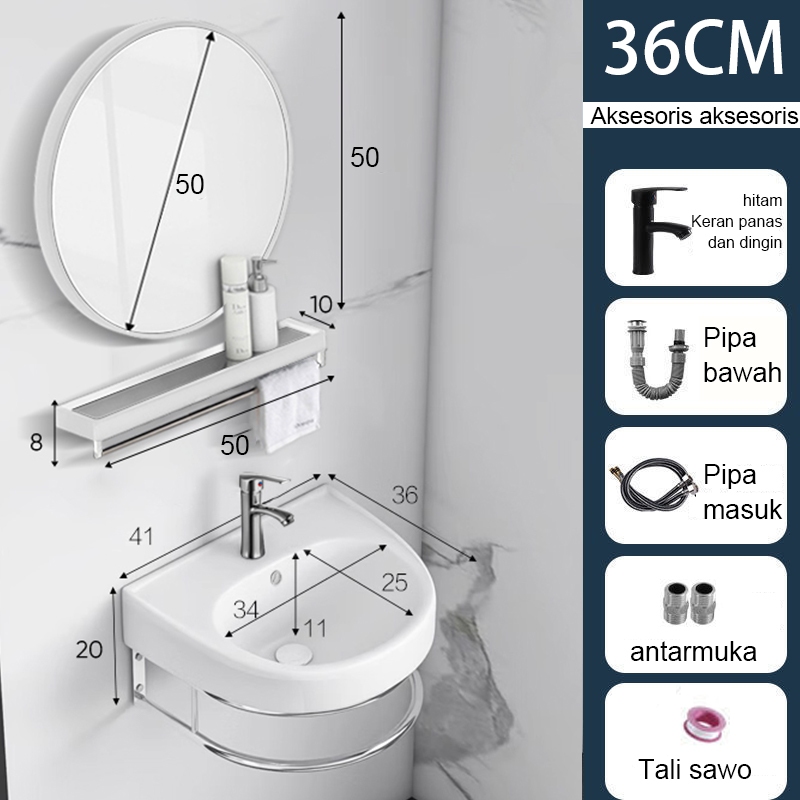 Jual Wastafel, set wastafel dengan dudukan wastafel, wastafel 16 inci