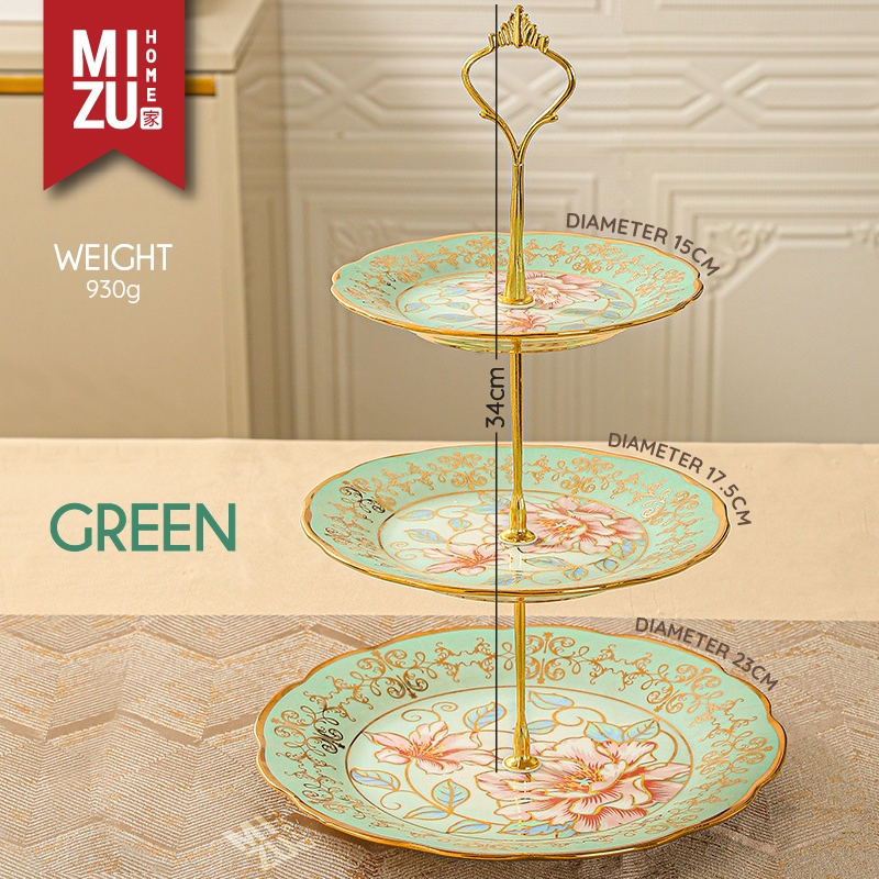 Jual MIZU 3-GATEAUX 3-Tier Golden Ceramic Cupcake Dessert Stand