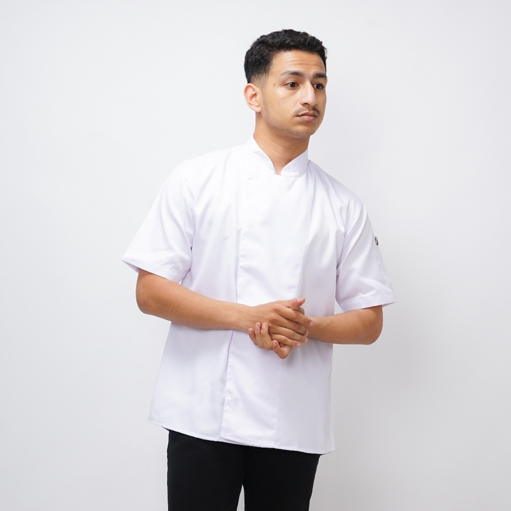 Jual FK - Romain Basic Chef Jacket Short Sleeve Baju Chef Lengan Pendek ...