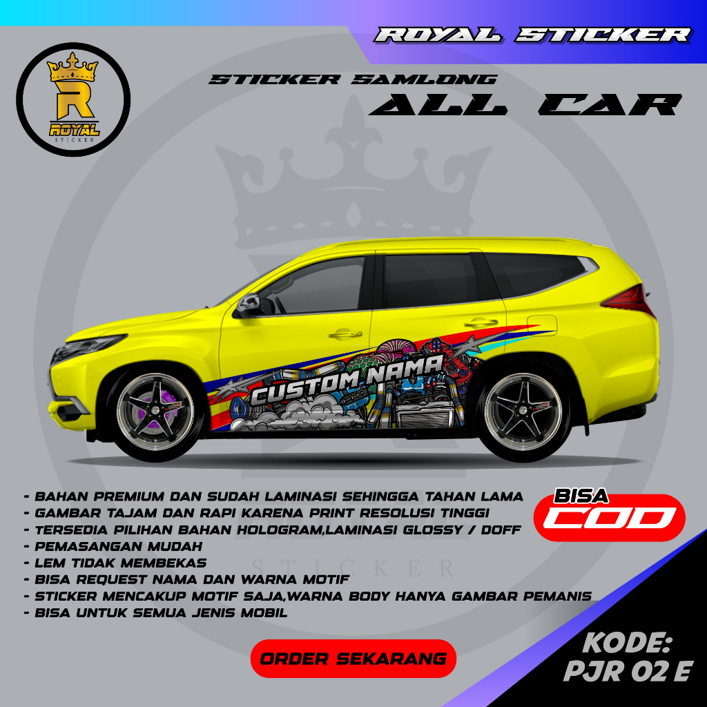 Jual PJR 2-DECAL STIKER MOBIL PAJERO INNOVA REBORN AVANZA XENIA - SEMUA ...