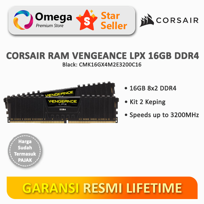 Jual Corsair RAM Vengeance LPX 16GB 8x2 DDR4 3200MHz Shopee